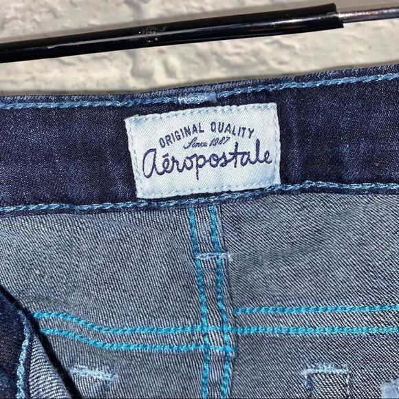 Aeropostale Lola cropped jegging blue sz 3/4 - Picture 5 of 9